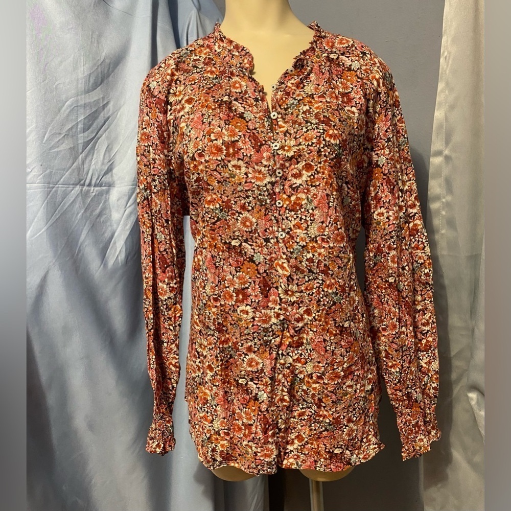 Talbots Multicolor Floral Button-Up Shirt - Picture 12 of 13